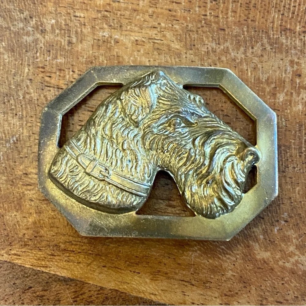 Vintage Scottish Terrier Dog Brooch in Gold Tone